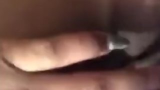 Ebony girl playing with her pussy