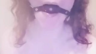 having fun gagged with a ballgag