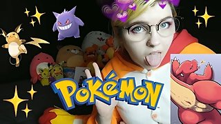 NERDY GIRL BABE SHOWS OFF POKEMON COLLECTION IN BRA + PANTIES + memes