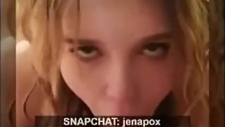 Beautiful Snapchat Slut gives Blowjob and Swallow Huge Cumshot