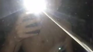 Cute English teen wanking his big dick in the mirror on snapchat