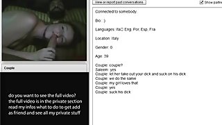 CHATROULETTE OMEGLE COUPLE BLOWJOB