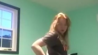 Young teen spanks her ass red