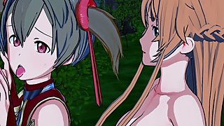 Sword Art Online - Futa Asuna X Silica 3D Hentai