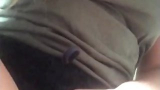 TEEN plays with pussy while leaving BEDROOM DOOR OPEN