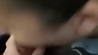 Teen deepthroats and swallows cum