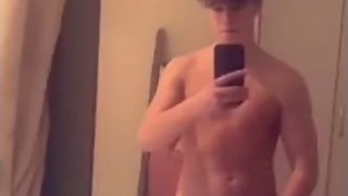 Hot English teen having a mirror wank on snapchat
