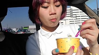 TEEN LICKS AMBIGUOUS WHITE SUBSTANCE OFF HER WRIST!