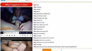 Omegle horny tees playing with big pussy lips and makes me cum