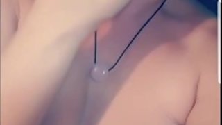 Kinky young slutty blonde teen teasing BF while hes at work