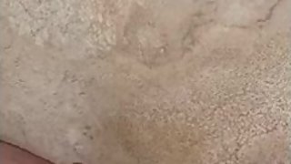 teen pisses all over bathroom floor POV