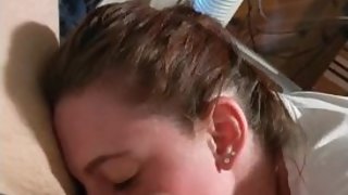 Redhead loves sucking balls and cock