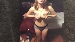 Slut gets covered CUM TRIBUTE