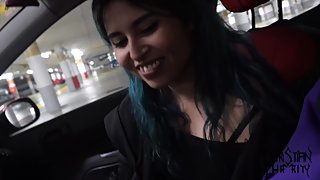 Horny couple at the parking