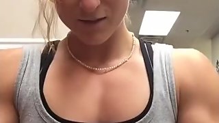 very short candid flex, unknown model