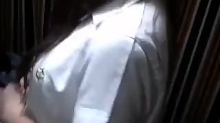 Asian collage teen fuck with couple