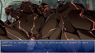 A giantess golem girl insert a guy inside her giant pussy and makes him cum