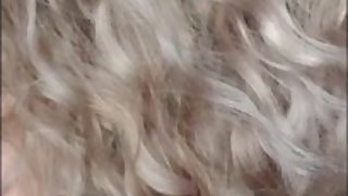 Hair fetish long blonde wavy hair - playing with my hair - long pink nails