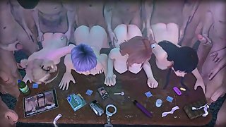 DoA Gangbang Party 02 Marie Rose, Honoka, Ayane, Nyotengu (3D Hentai Porn)