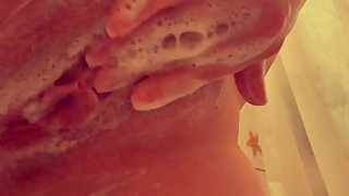 Russian school girl - wet soapy pussy in shower. BigBOOBSgirl1