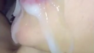 Huge cumshot in slow motion