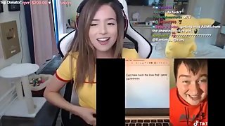 POKIMANE MOANS ON STREAM AND BITES HER LIPS