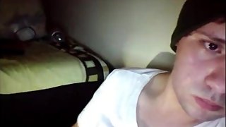 Straight teen boy jerking on webcam