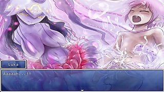 A jellyfish girl force a guy to cum many times with a tentaclejob