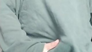 Alone Time! Playing with my Thick Cock and Cumming in Comfy Sweater
