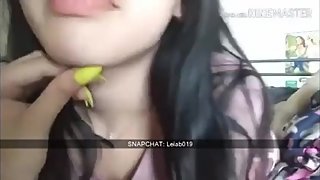 Babe Licking Camera Live on Snapchat