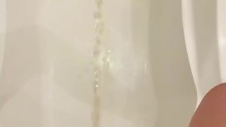 pissing super jet in the bathroom with high