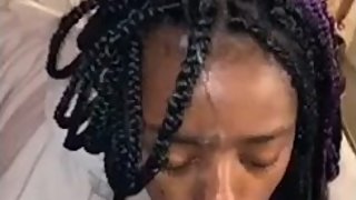 Ebony teen thot facial